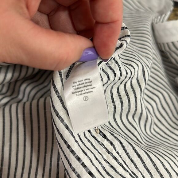 Rag & Bone White And Grey Striped V-neck Long Sleeve Top Size L - Picture 7 of 10